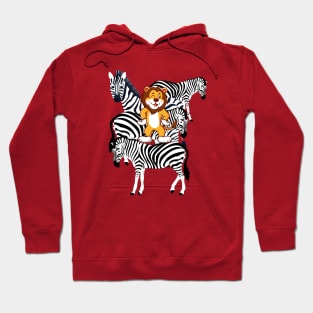 Lion with Zebras Hoodie